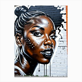 Graffiti Mural Of Beautiful Black Woman 376 Canvas Print