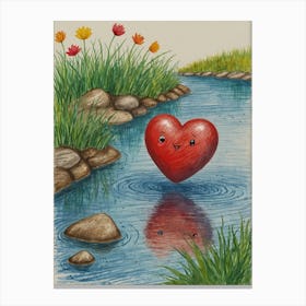 Heart In Water 1 Canvas Print