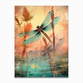 Dragonfly Wetlands Illustration  3 Canvas Print