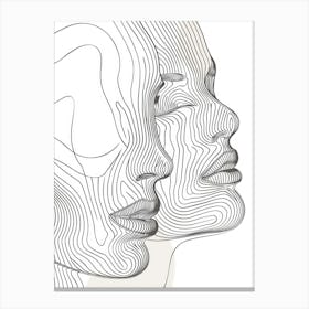 Abstract Women Faces 4 Canvas Print