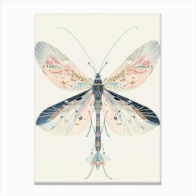 Colourful Insect Illustration Lacewing 16 Canvas Print