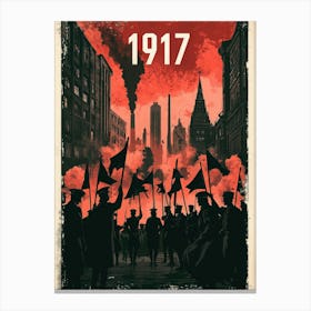 Aihrgdesign A Vintage Political Poster Depicting The Russian 8 Canvas Print