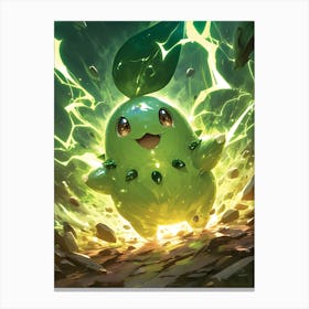 Chikorita Pokemon Anime Manga Japan Poster Canvas Print