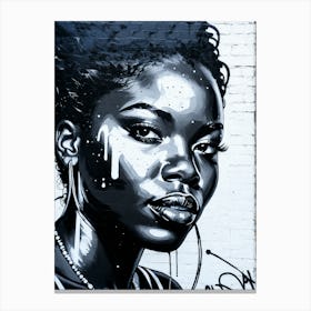 Graffiti Mural Of Beautiful Black Woman 237 Canvas Print