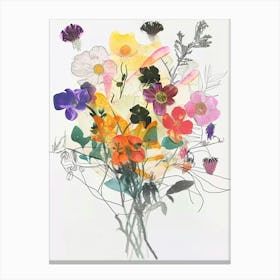 Prairie Clover 1 Collage Flower Bouquet Canvas Print