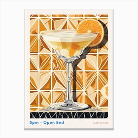 Art Deco Cocktail In A Martini Glass 3 Poster Canvas Print