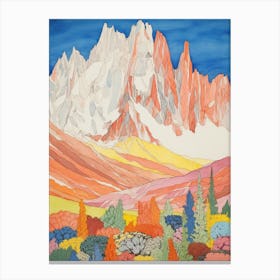 Nanga Parbat Pakistan 2 Colourful Mountain Illustration Canvas Print