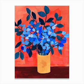 Blue Flowers In A Vase 7 Canvas Print