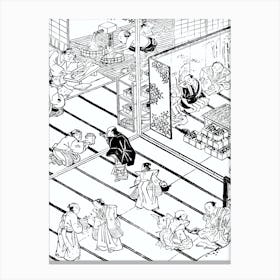 Toriyama Sekien Vintage Japanese Woodblock Print Yokai Ukiyo-e Kakurezato 1 Canvas Print