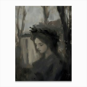 Girl In The Woods Canvas Print