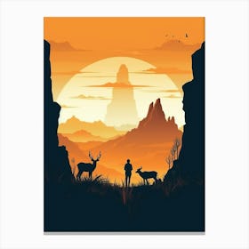 Silhouette Of A Hunter 1 Canvas Print