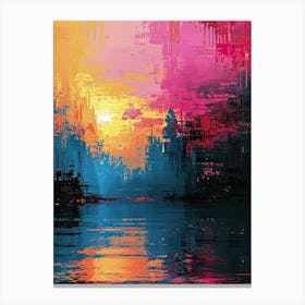 Sunset C | Pixel Art Series Canvas Print