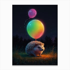 Hedgehog With Balloons 1 Canvas Print