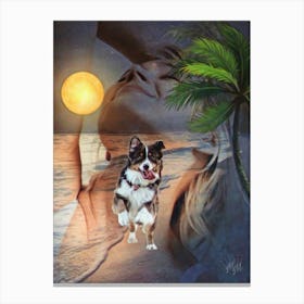 Dog On The Beach 1 Canvas Print