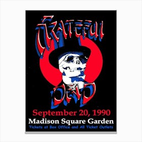 Grateful Dead At The Madison Square Garden Poster 1990 Canvas Print