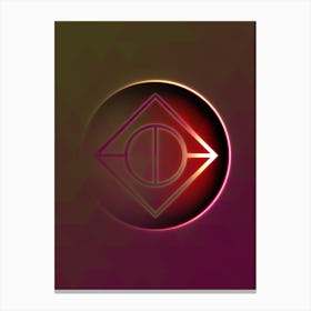 Geometric Neon Glyph on Jewel Tone Triangle Pattern 119 Canvas Print