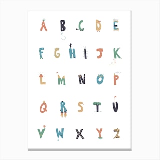 Apple To Zebra Alphabet Canvas Print