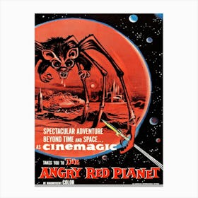 Scifi Horror Movie Poster, The Angry Red Planet Canvas Print