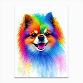 Pomeranian Rainbow Oil Painting dog Canvas Print