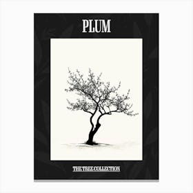 Plum Tree Pixel Illustration 1 Poster Canvas Print