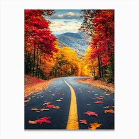 Autumn Road In The Mountains 3 Canvas Print