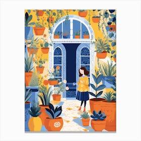 Girl In A Garden Canvas Print