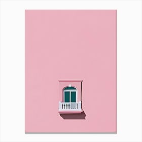 Pink Wall With A Balcony Canvas Print