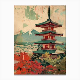Kiyomizu Dera Temple In Kyoto Mid Century Modern 3 Canvas Print
