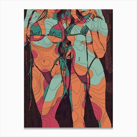 Abstract Geometric Sexy Woman (10) 1 Canvas Print