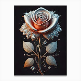 Rose With Diamonds Canvas Print