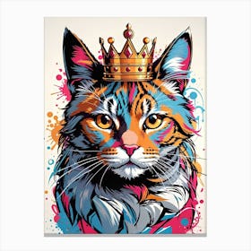 cat wearing a crown Canvas Print