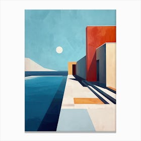 House By The Pool, Minimalism Canvas Print