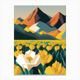 Tulips In The Mountains Canvas Print