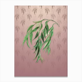 Vintage Babylon Willow Botanical on Dusty Pink Pattern Canvas Print