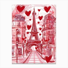 Paris Valentine'S Day Canvas Print