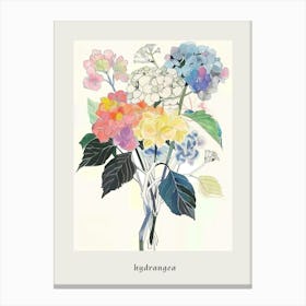 Hydrangea 3 Collage Flower Bouquet Poster Canvas Print