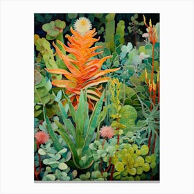 Tropical Plant Painting Jade Plant 3 Canvas Print