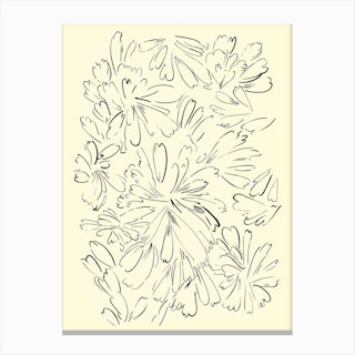 Curly Vintage Flowers Canvas Print
