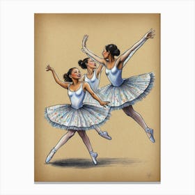Three Ballerinas Canvas Print