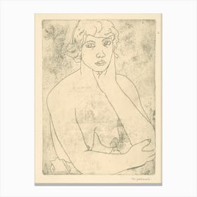 Bust Of A Young Woman Female Elbow, Mikuláš Galanda Canvas Print