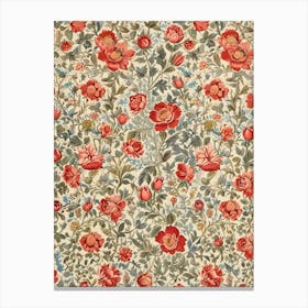 william morris Red Roses Canvas Print