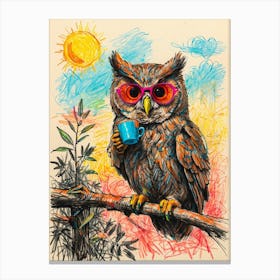 Owl In Sunglasses Canvas Print