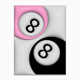 8 ball pink and black Canvas Print
