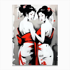 Traditional Japanese Art Style Geisha Girls 6 Canvas Print