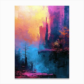 Abstract City | Pixel Art Series 4 Canvas Print