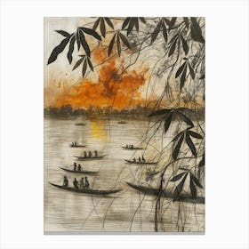 Sunset On The River 1 Canvas Print