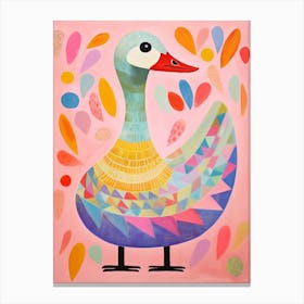 Pink Scandi Goose 2 Canvas Print