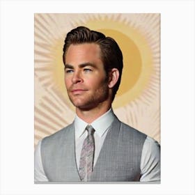 Chris Pine Retro Collage Movies Canvas Print