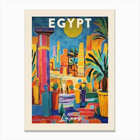 Luxor Egypt 4 Fauvist Painting  Travel Poster Canvas Print