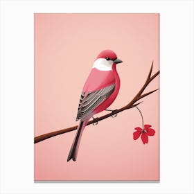 Minimalist Finch 3 Illustration Canvas Print